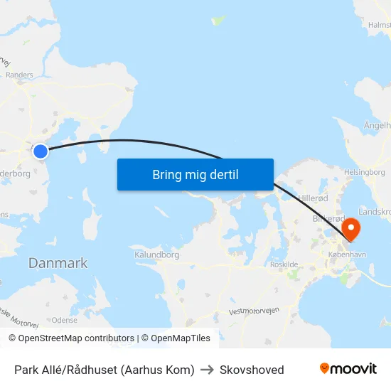 Park Allé/Rådhuset (Aarhus Kom) to Skovshoved map