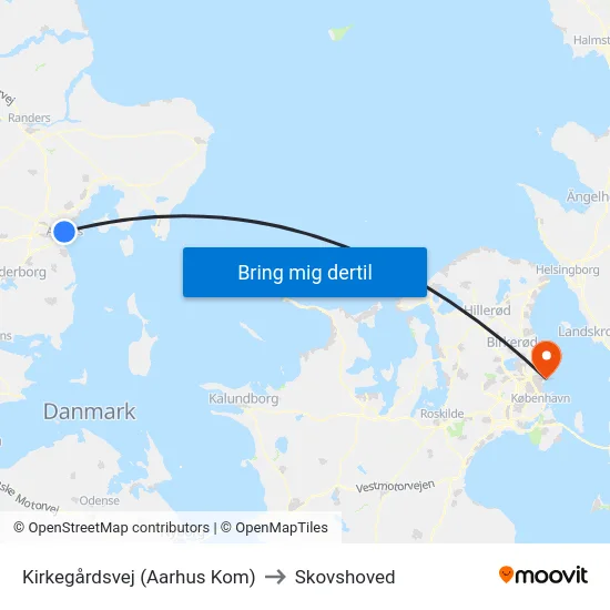 Kirkegårdsvej (Aarhus Kom) to Skovshoved map