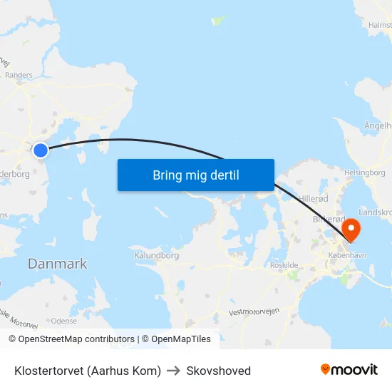 Klostertorvet (Aarhus Kom) to Skovshoved map