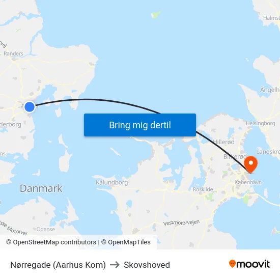 Nørregade (Aarhus Kom) to Skovshoved map