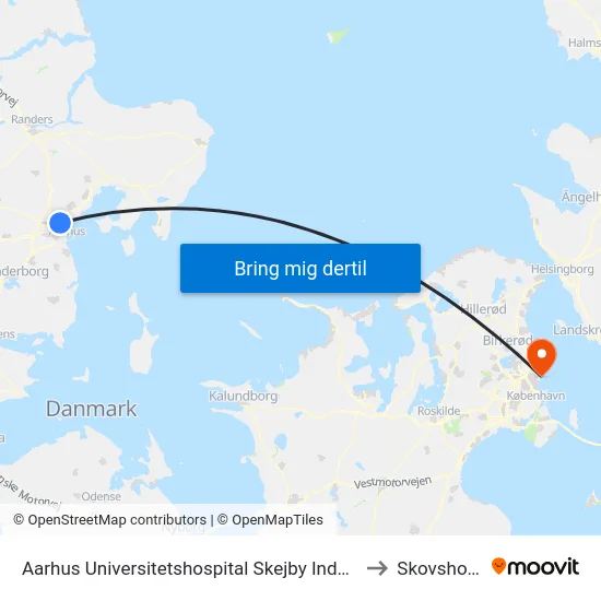 Aarhus Universitetshospital Skejby Indgang E/F to Skovshoved map