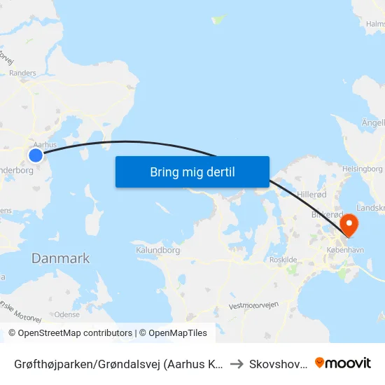 Grøfthøjparken/Grøndalsvej (Aarhus Kom) to Skovshoved map