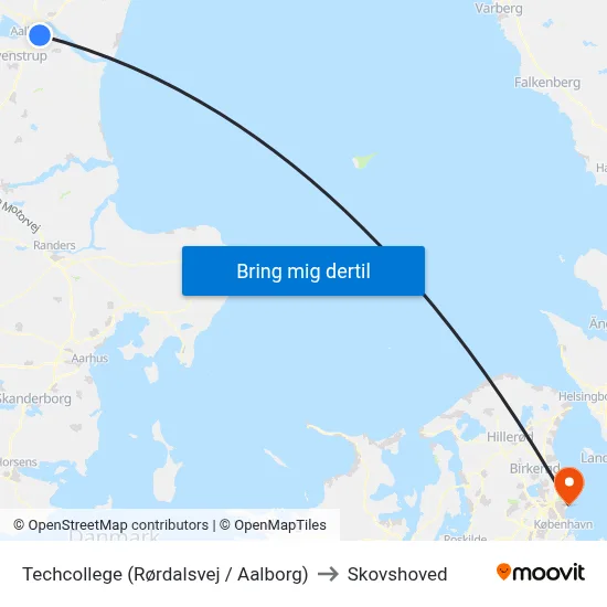 Techcollege (Rørdalsvej / Aalborg) to Skovshoved map