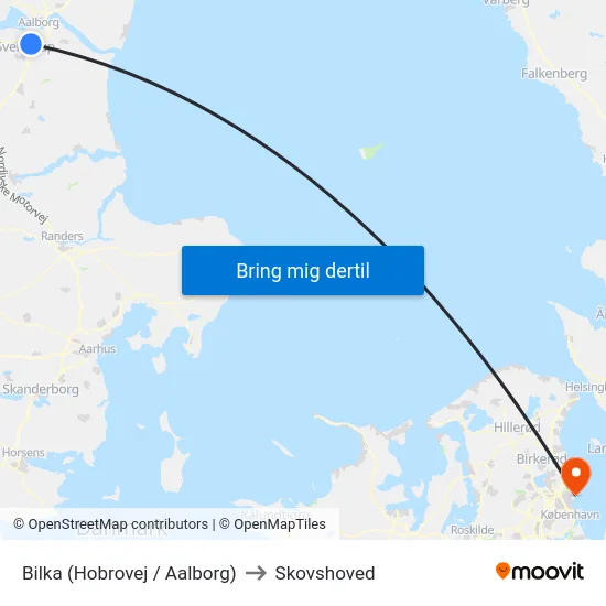 Bilka (Hobrovej / Aalborg) to Skovshoved map