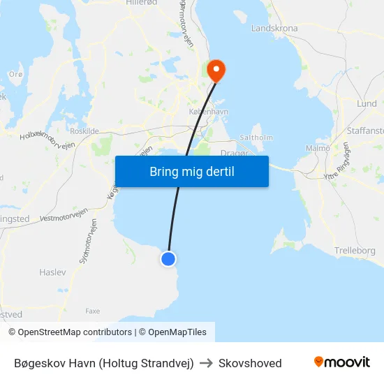 Bøgeskov Havn (Holtug Strandvej) to Skovshoved map