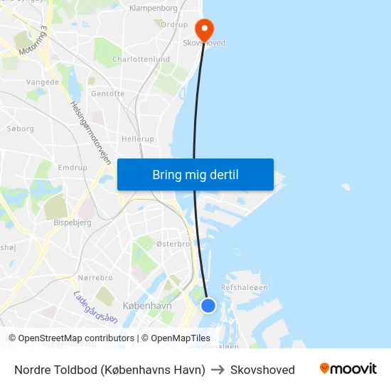 Nordre Toldbod (Københavns Havn) to Skovshoved map