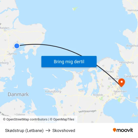 Skødstrup (Letbane) to Skovshoved map