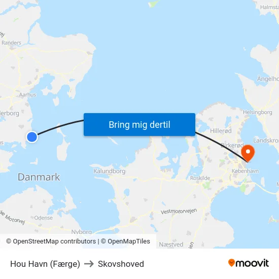 Hou Havn (Færge) to Skovshoved map
