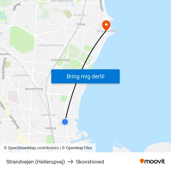 Strandvejen (Hellerupvej) to Skovshoved map