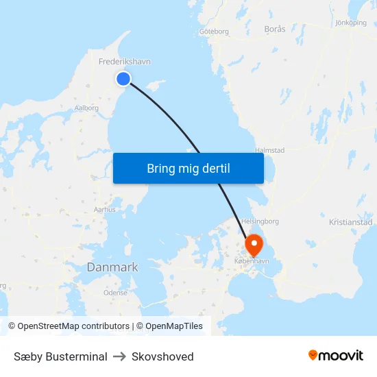 Sæby Busterminal to Skovshoved map