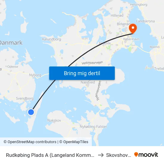 Rudkøbing Plads A (Langeland Kommune) to Skovshoved map