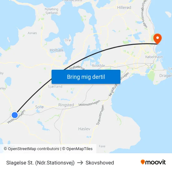 Slagelse St. (Ndr.Stationsvej) to Skovshoved map