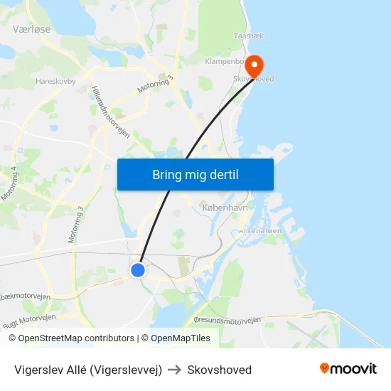 Vigerslev Allé (Vigerslevvej) to Skovshoved map