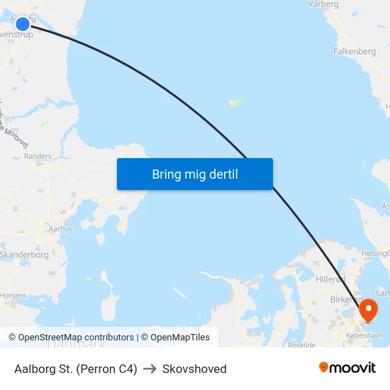 Aalborg St. (Perron C4) to Skovshoved map