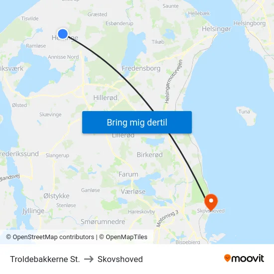 Troldebakkerne St. to Skovshoved map