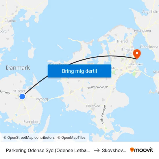 Parkering Odense Syd (Odense Letbane) to Skovshoved map