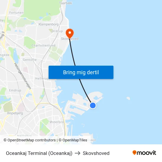 Oceankaj Terminal (Oceankaj) to Skovshoved map