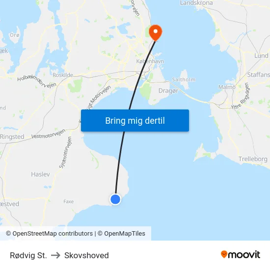 Rødvig St. to Skovshoved map
