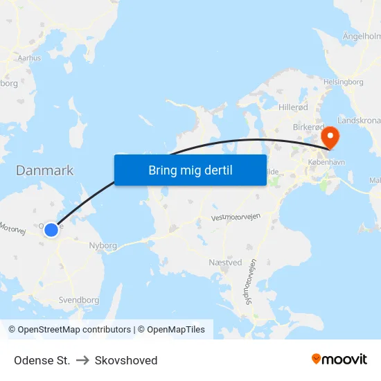 Odense St. to Skovshoved map