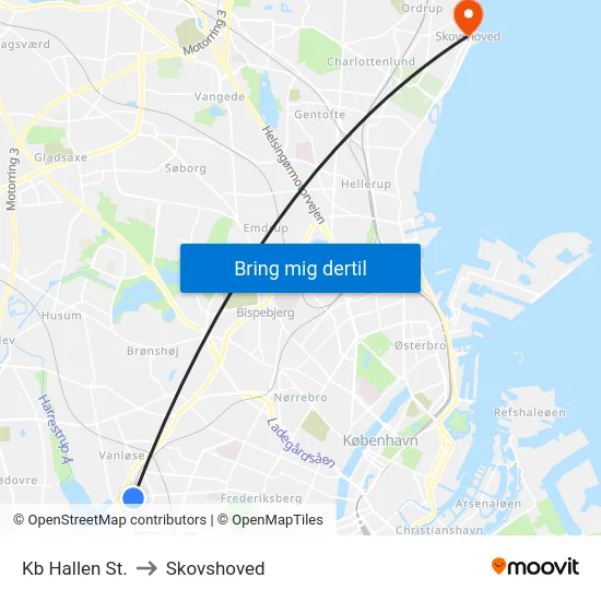 Kb Hallen St. to Skovshoved map