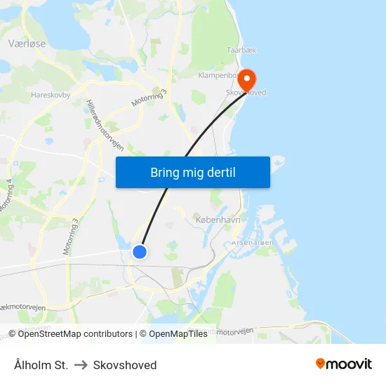 Ålholm St. to Skovshoved map