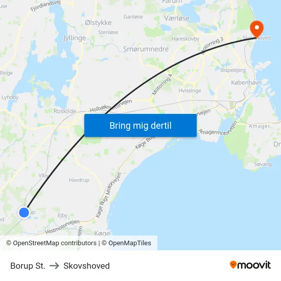 Borup St. to Skovshoved map