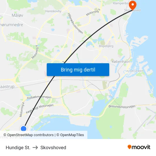 Hundige St. to Skovshoved map