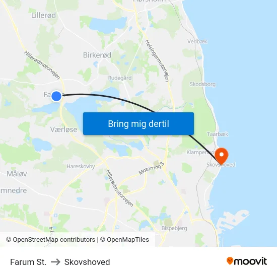 Farum St. to Skovshoved map