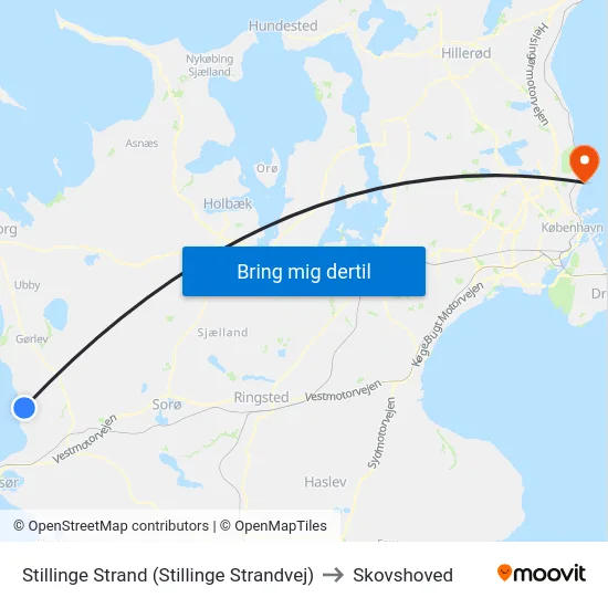 Stillinge Strand (Stillinge Strandvej) to Skovshoved map