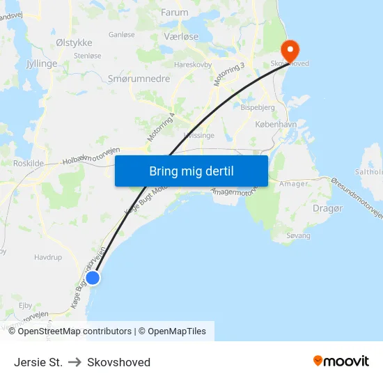 Jersie St. to Skovshoved map