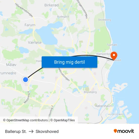 Ballerup St. to Skovshoved map