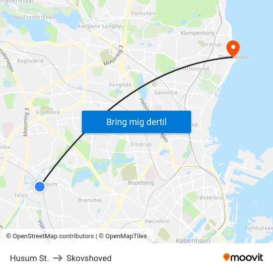 Husum St. to Skovshoved map