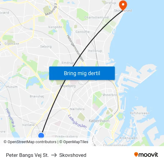 Peter Bangs Vej St. to Skovshoved map