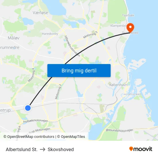 Albertslund St. to Skovshoved map
