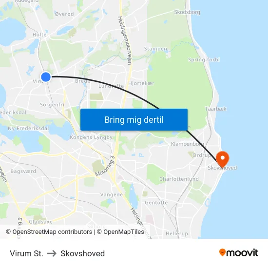 Virum St. to Skovshoved map