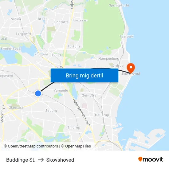 Buddinge St. to Skovshoved map