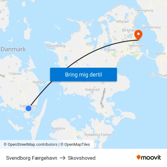Svendborg Færgehavn to Skovshoved map