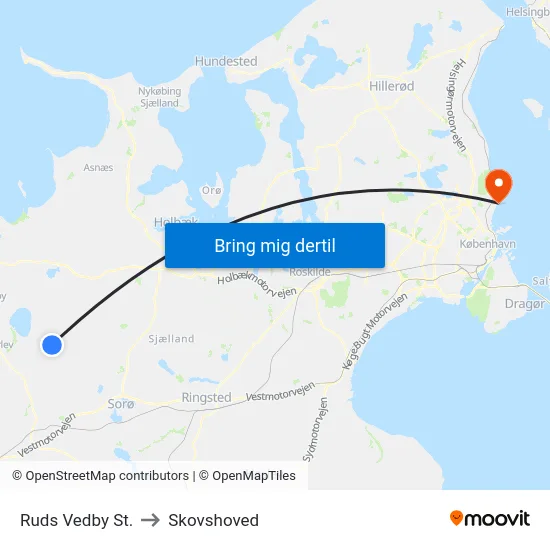 Ruds Vedby St. to Skovshoved map