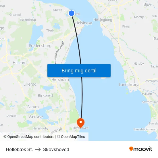 Hellebæk St. to Skovshoved map