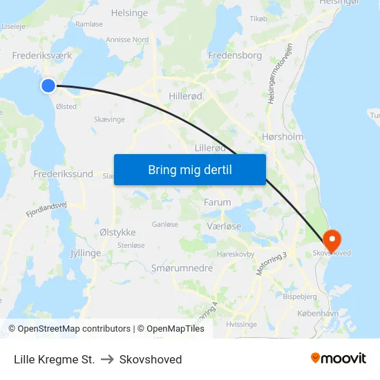 Lille Kregme St. to Skovshoved map