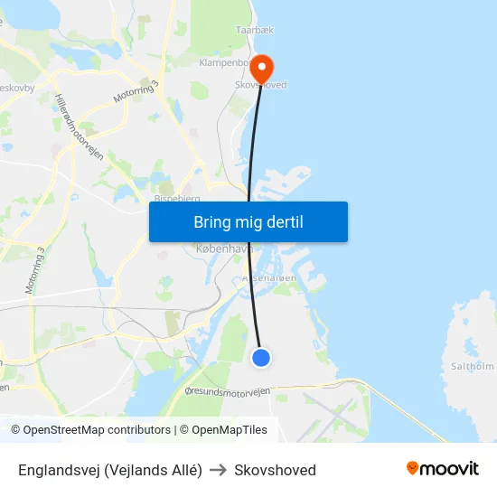 Englandsvej (Vejlands Allé) to Skovshoved map