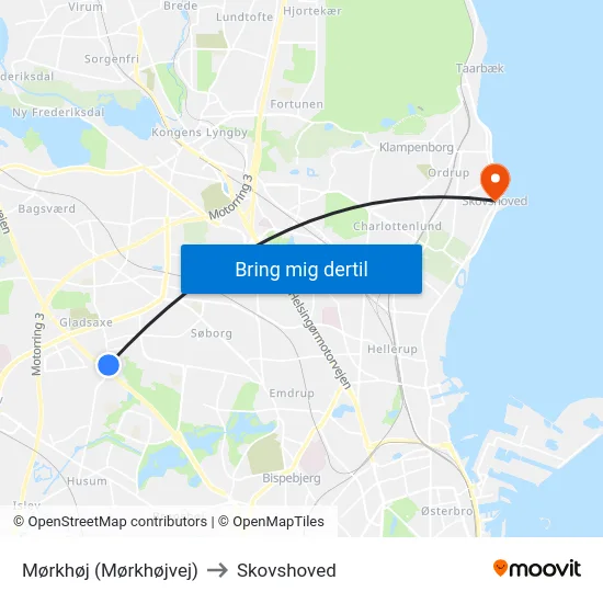 Mørkhøj (Mørkhøjvej) to Skovshoved map