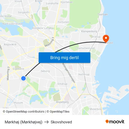 Mørkhøj (Mørkhøjvej) to Skovshoved map