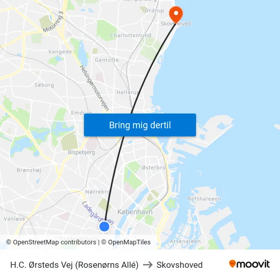H.C. Ørsteds Vej (Rosenørns Allé) to Skovshoved map