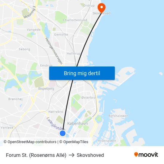 Forum St. (Rosenørns Allé) to Skovshoved map