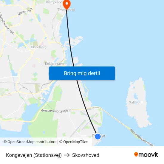 Kongevejen (Stationsvej) to Skovshoved map