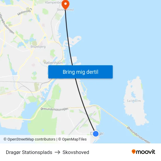 Dragør Stationsplads to Skovshoved map