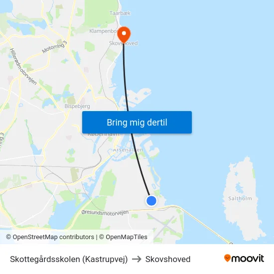 Skottegårdsskolen (Kastrupvej) to Skovshoved map