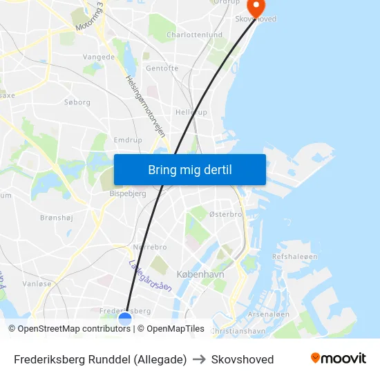 Frederiksberg Runddel (Allegade) to Skovshoved map