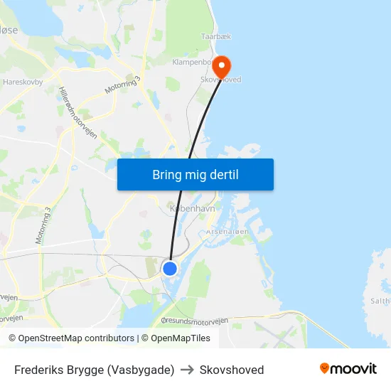 Frederiks Brygge (Vasbygade) to Skovshoved map